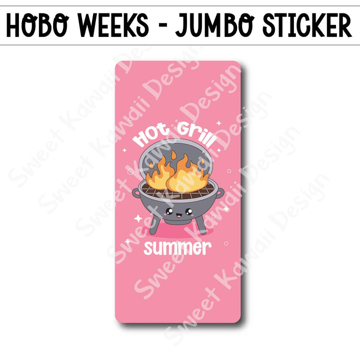 Kawaii Jumbo Sticker - Hot Grill Summer
