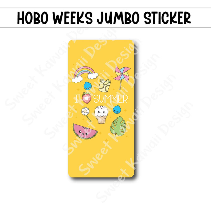Kawaii Jumbo Sticker - I Love Summer  - Size Options Available