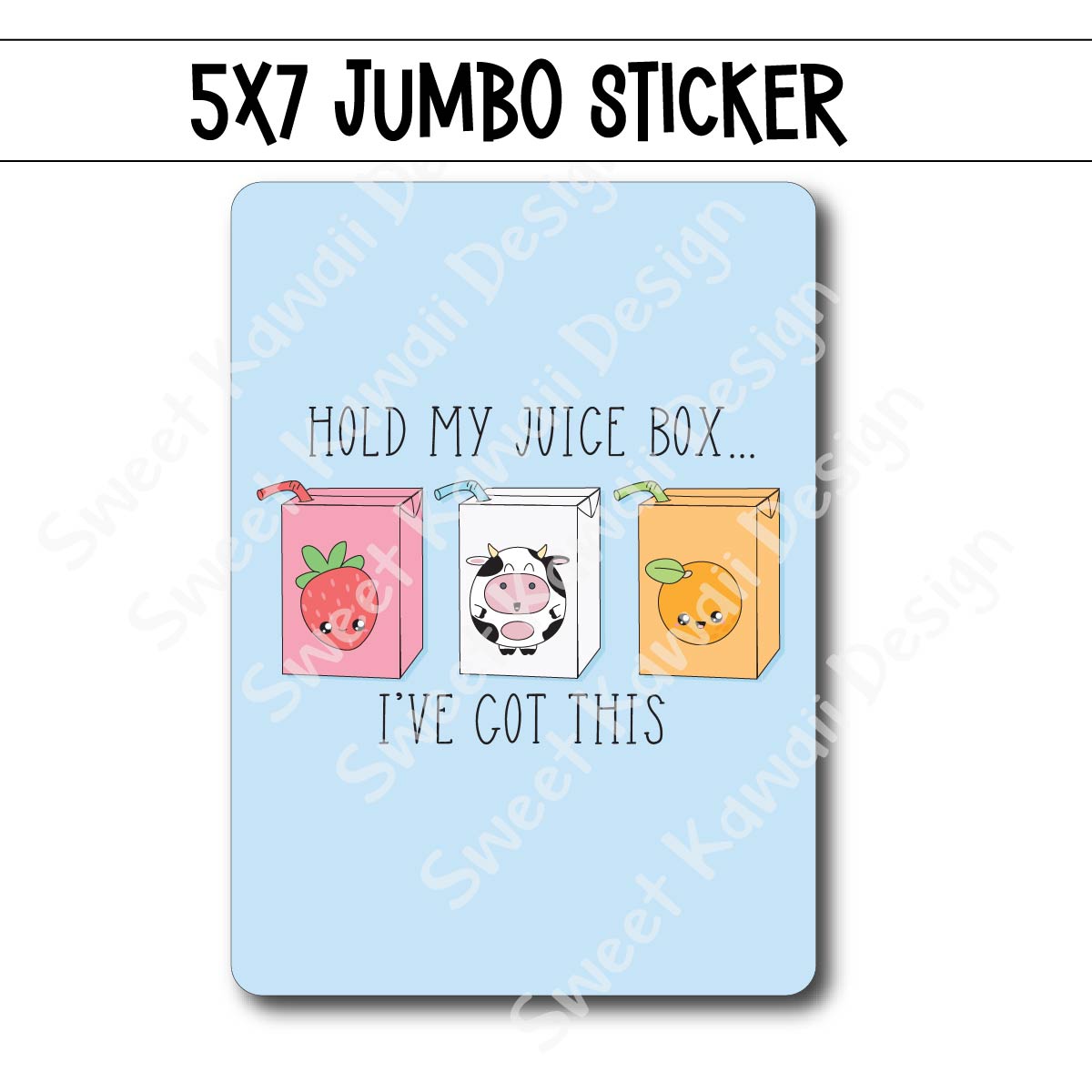 Kawaii Jumbo Sticker - Juice Box - Size Options Available