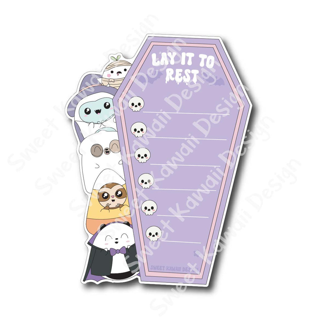 Kawaii Jumbo Sticker - Lay It To Rest Coffin