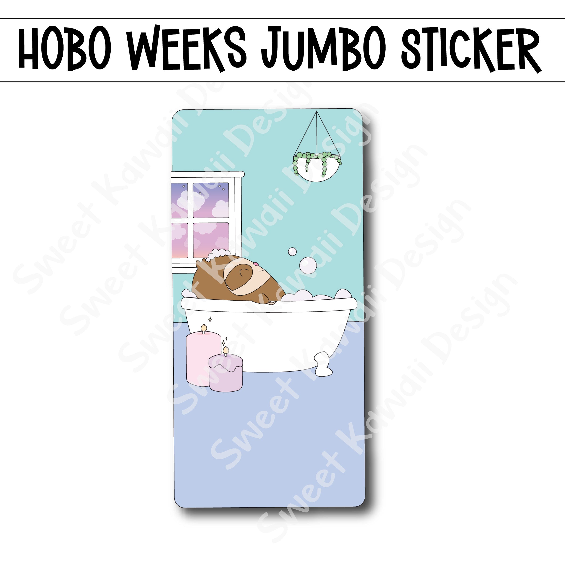 Kawaii Jumbo Sticker - Simon Bathtub - Size Options Available