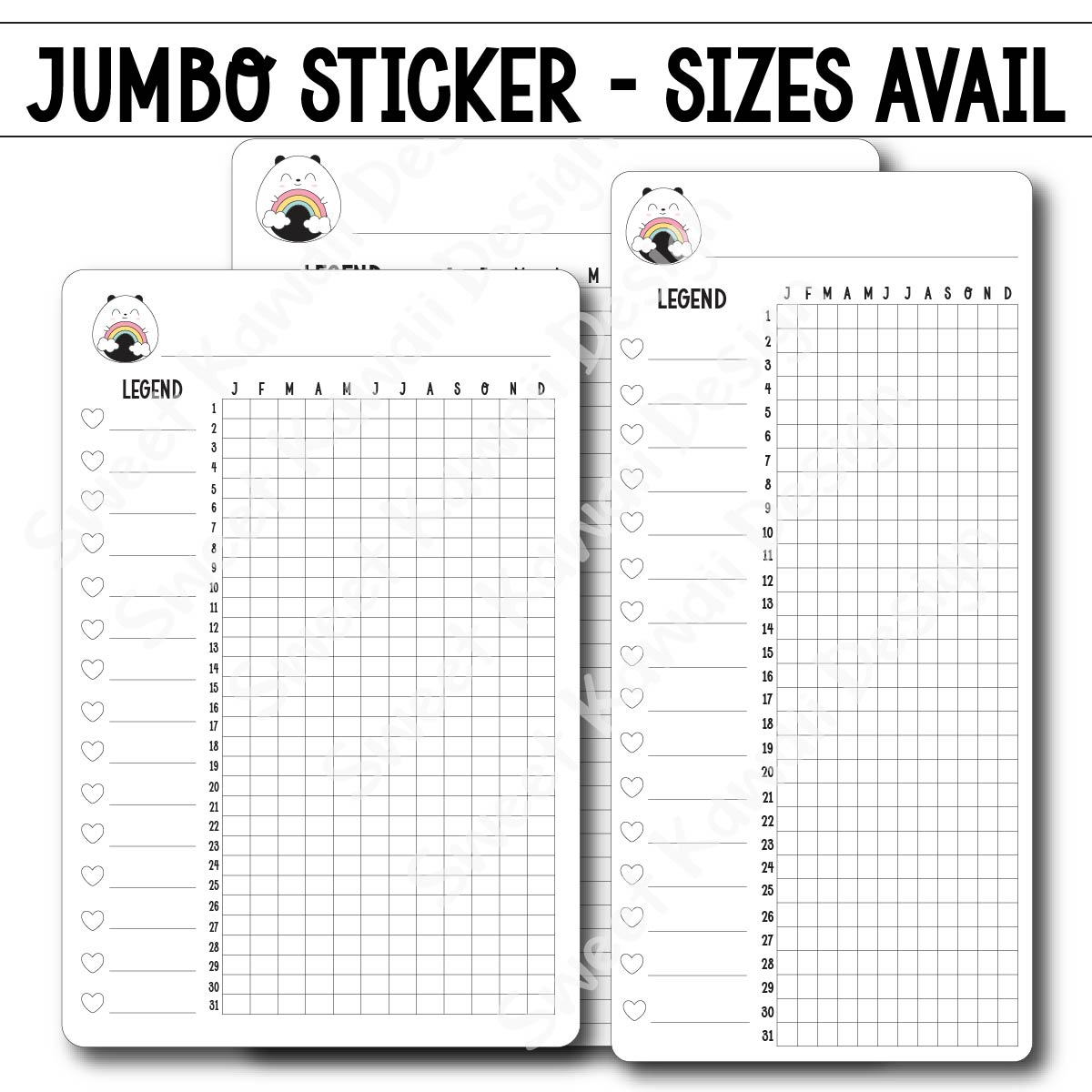 Kawaii Jumbo Sticker - Blank Tracker – Sweet Kawaii Design