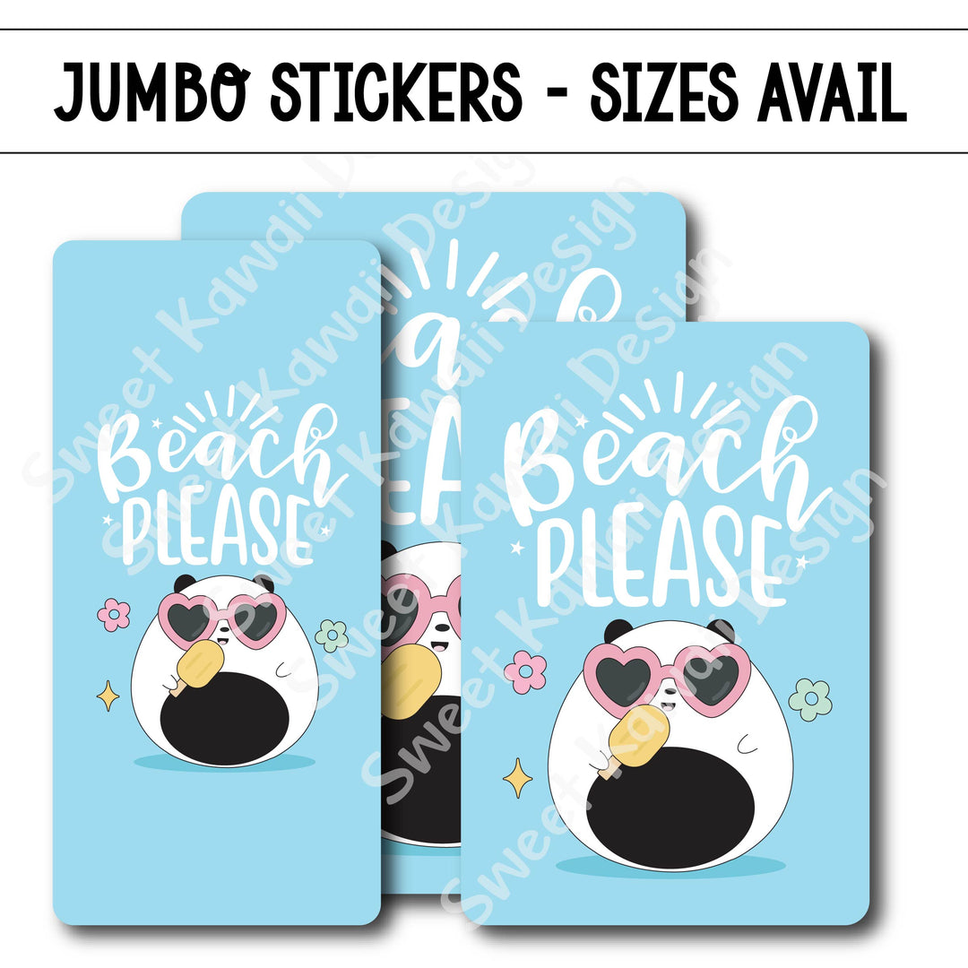 Kawaii Jumbo Sticker - Beach Please