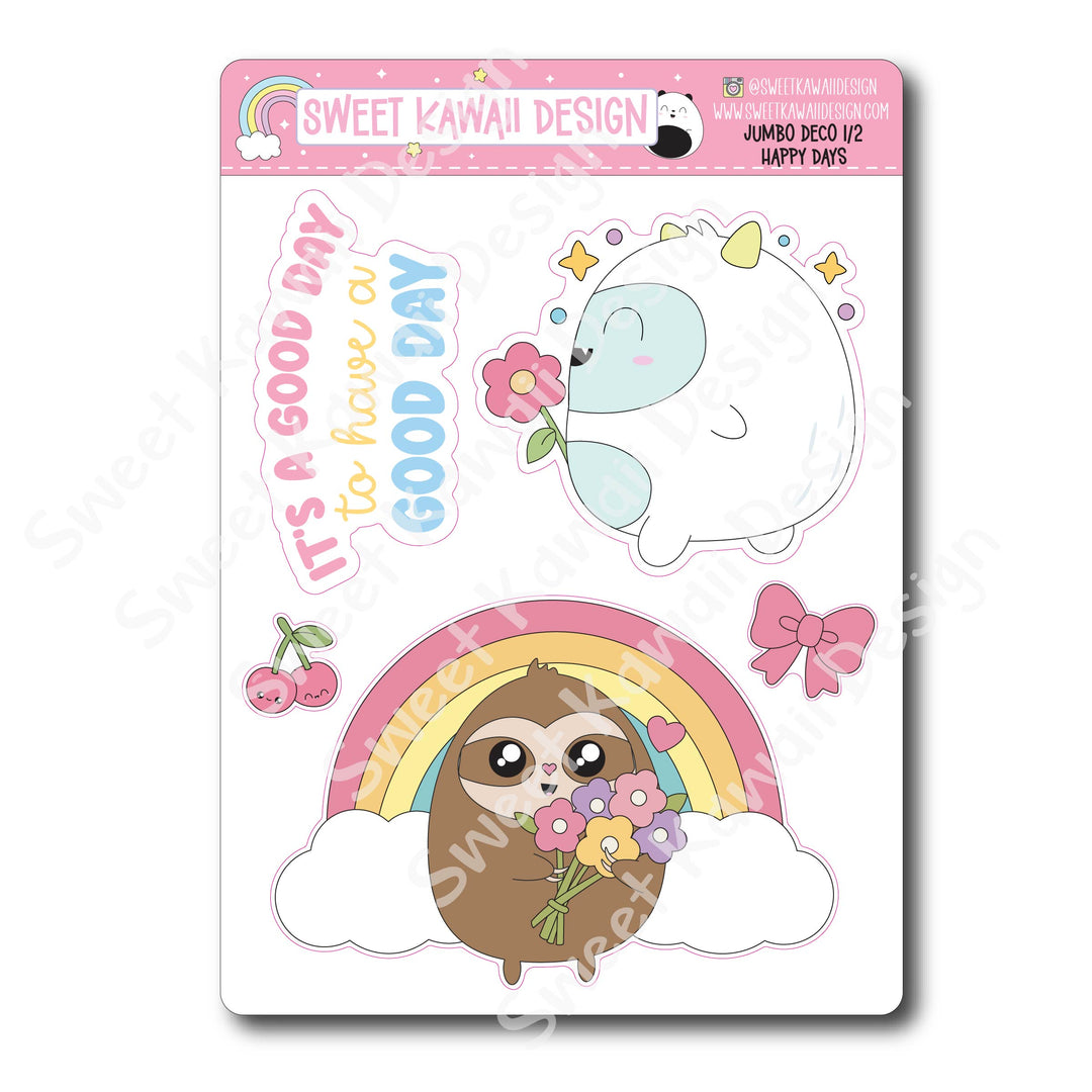 Kawaii Jumbo Deco Stickers - Happy Days