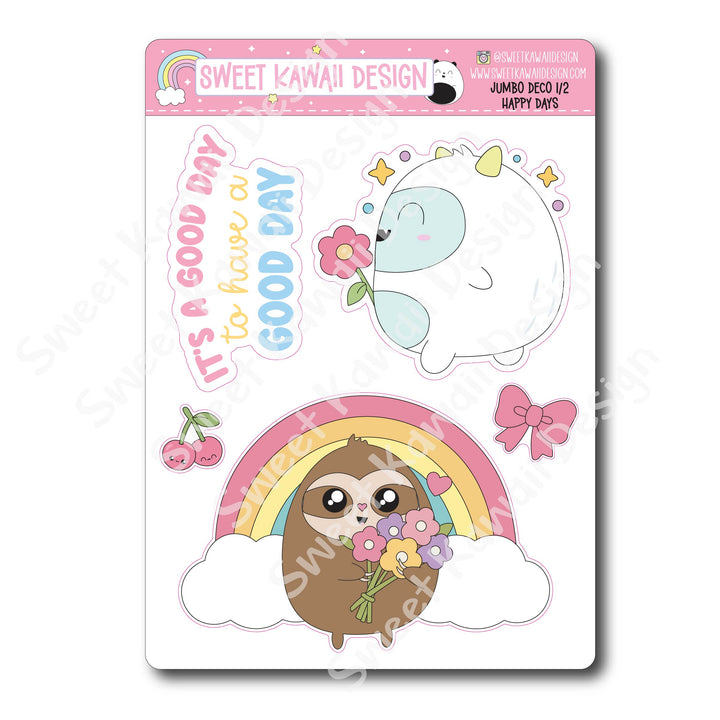 Kawaii Jumbo Deco Stickers - Happy Days