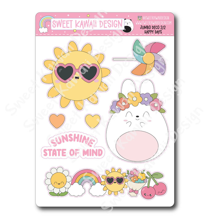 Kawaii Jumbo Deco Stickers - Happy Days