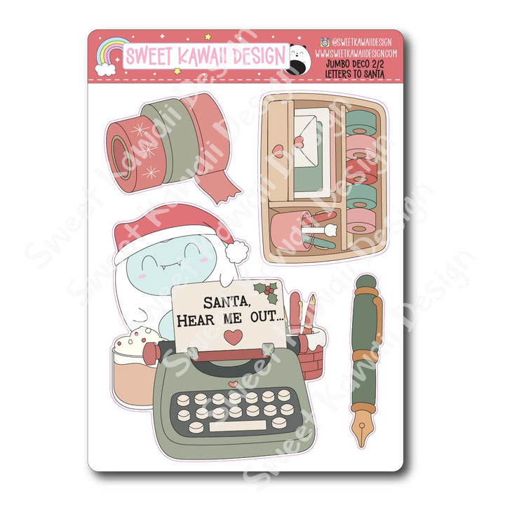 Kawaii Jumbo Deco Stickers - Letters to Santa