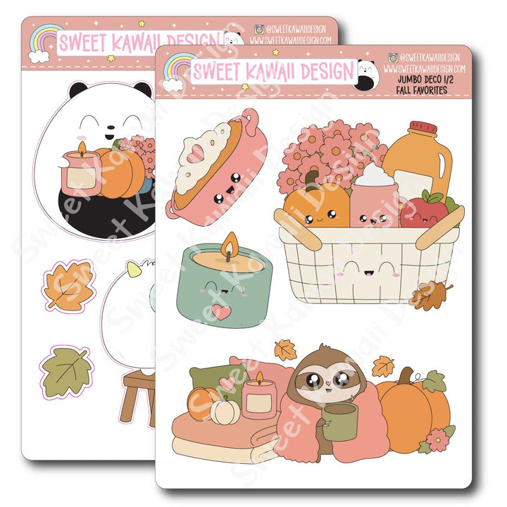 Kawaii Jumbo Deco Stickers - Fall Favorites
