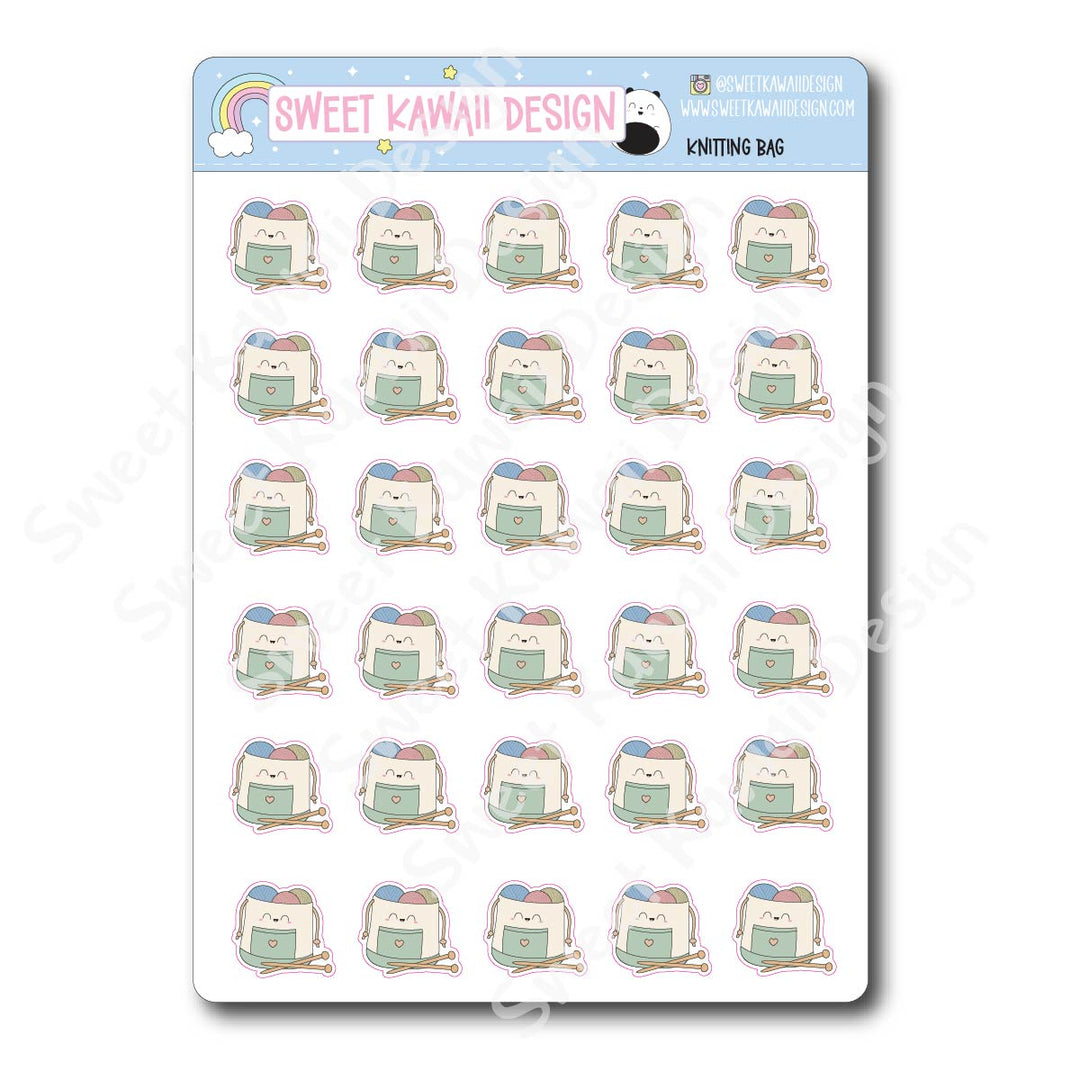 Kawaii Knitting Bag Stickers
