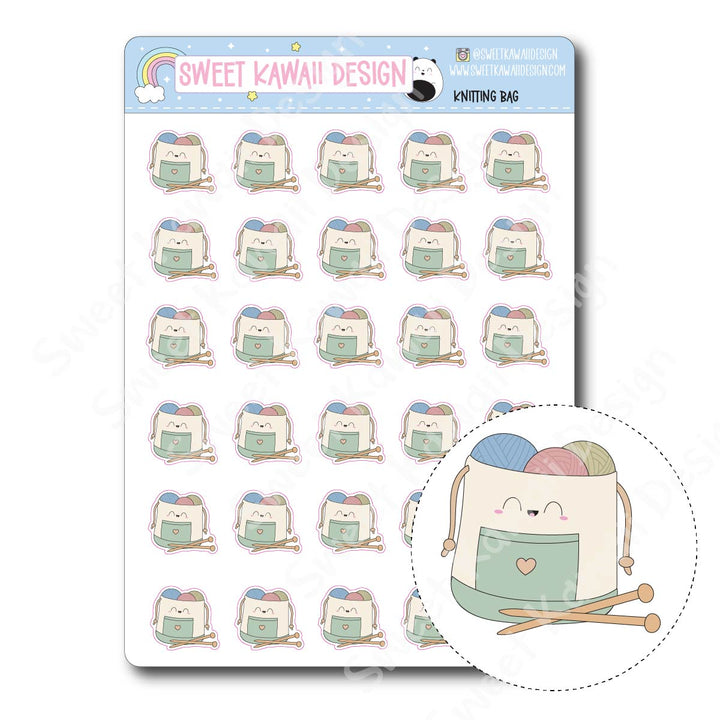 Kawaii Knitting Bag Stickers