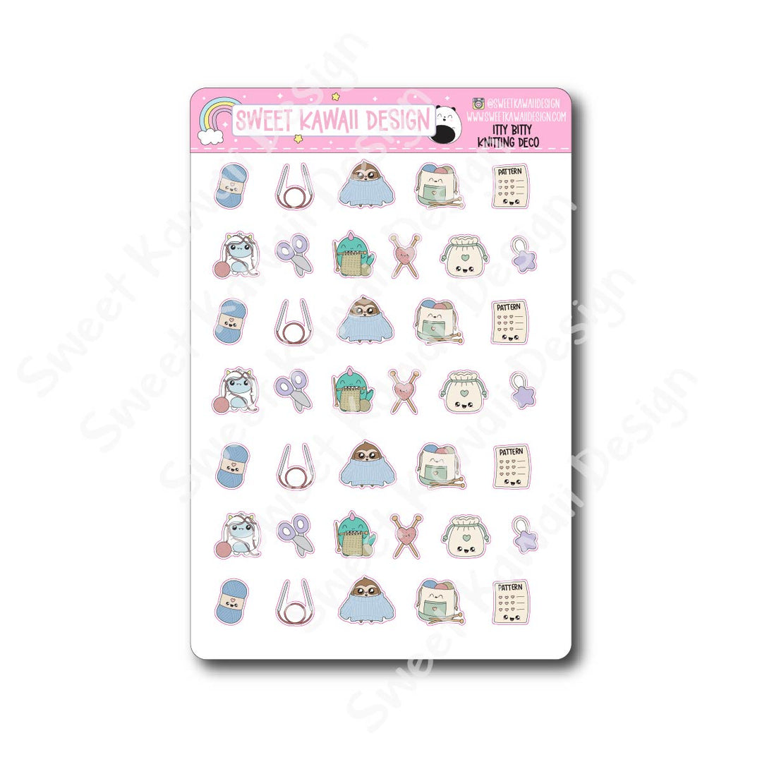Kawaii Knitting Deco Stickers