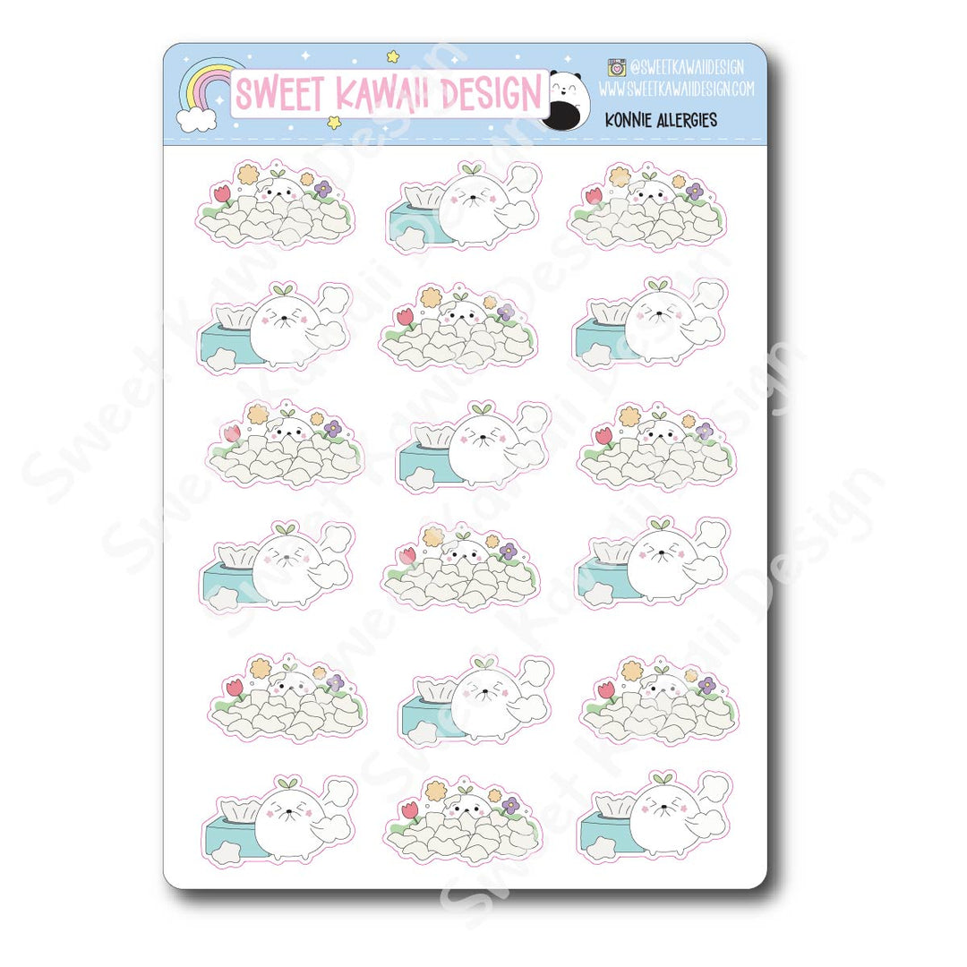 Kawaii Konnie Stickers - Allergies