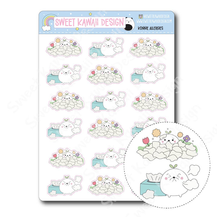 Kawaii Konnie Stickers - Allergies