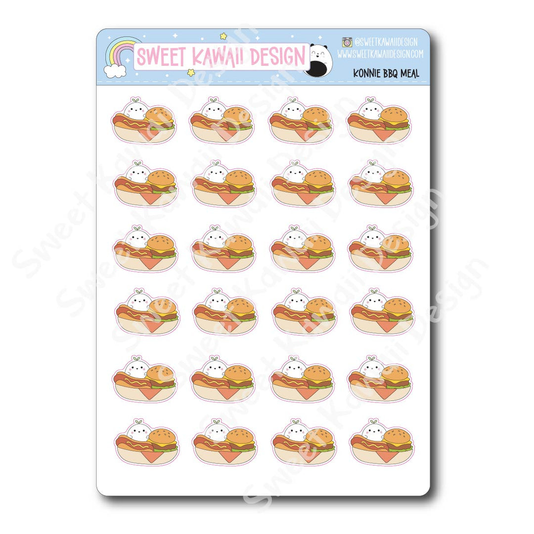 Kawaii Konnie Stickers - BBQ Meal