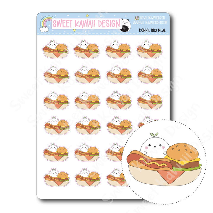 Kawaii Konnie Stickers - BBQ Meal