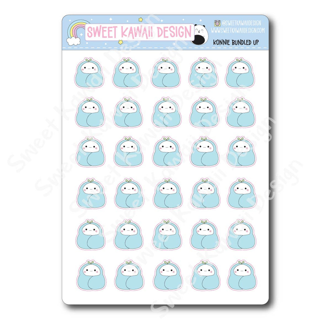 Kawaii Konnie Stickers  - Bundled Up