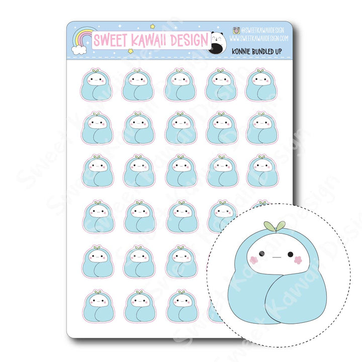 Kawaii Konnie Stickers  - Bundled Up