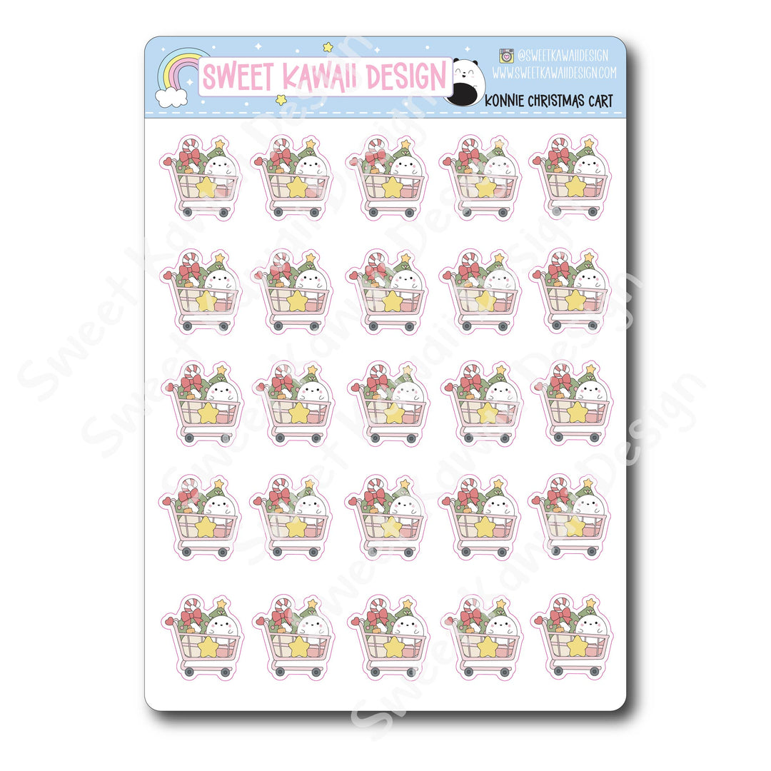 Kawaii Konnie Stickers - Christmas Cart