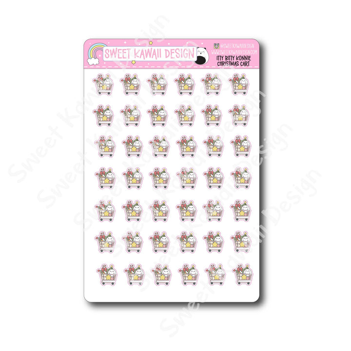 Kawaii Konnie Stickers - Christmas Cart