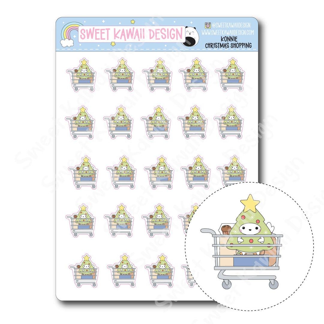 Kawaii Konnie Stickers - Christmas Shopping