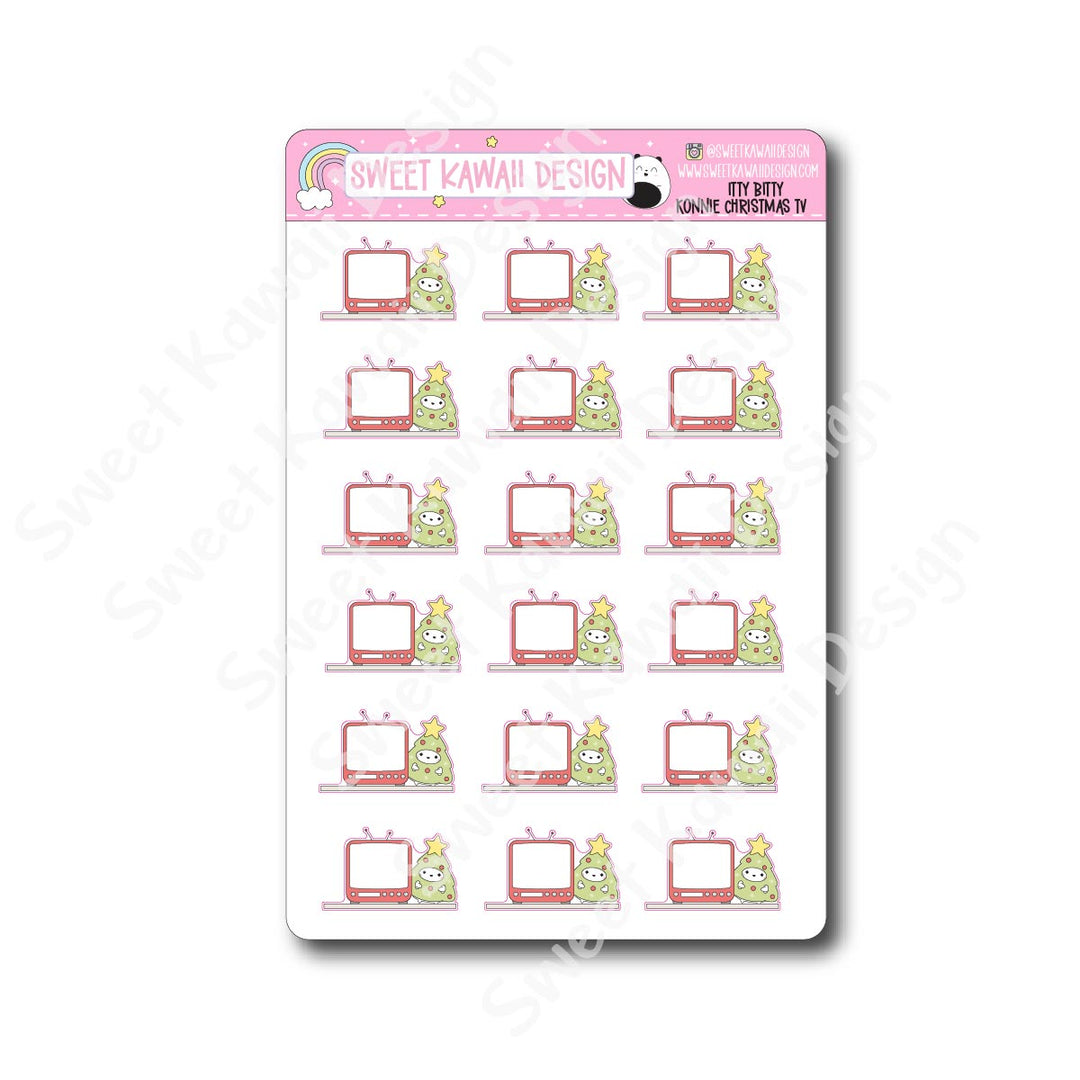 Kawaii Konnie Stickers - Christmas TV