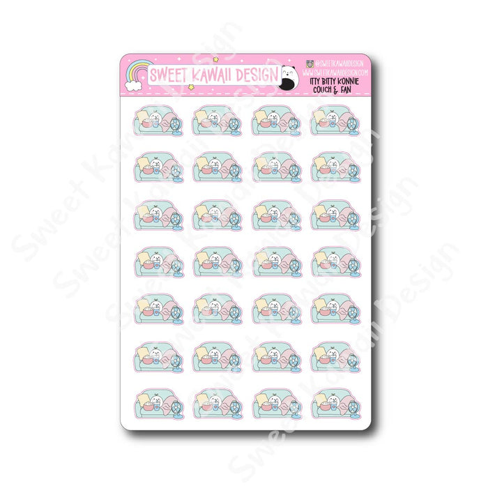 Kawaii Konnie Stickers - Couch and Fan