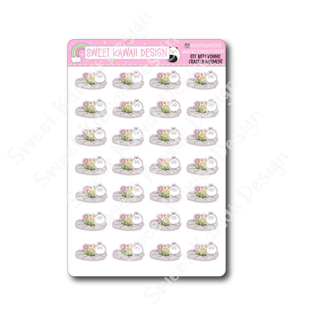 Kawaii Konnie Stickers - Cracked Pavement
