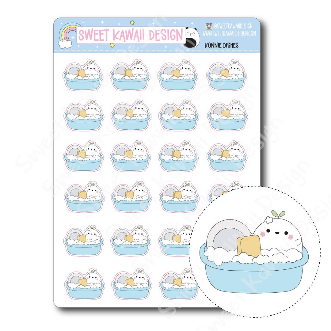 Kawaii Konnie Stickers - Dishes