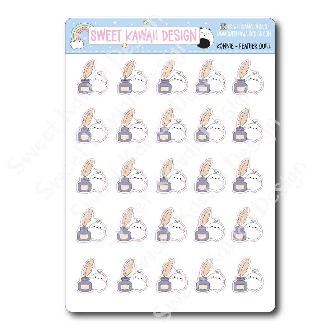 Kawaii Konnie Stickers  - Feather Quill