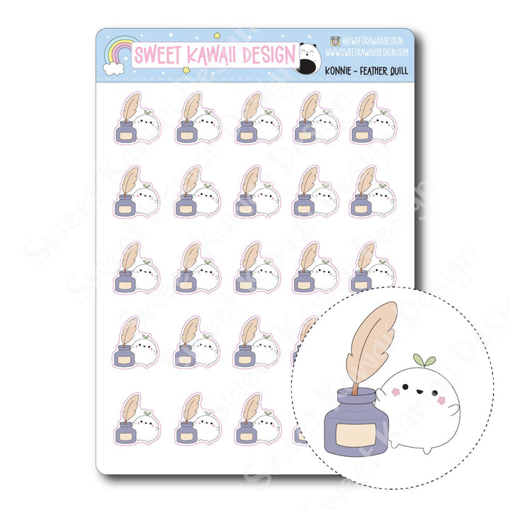 Kawaii Konnie Stickers  - Feather Quill