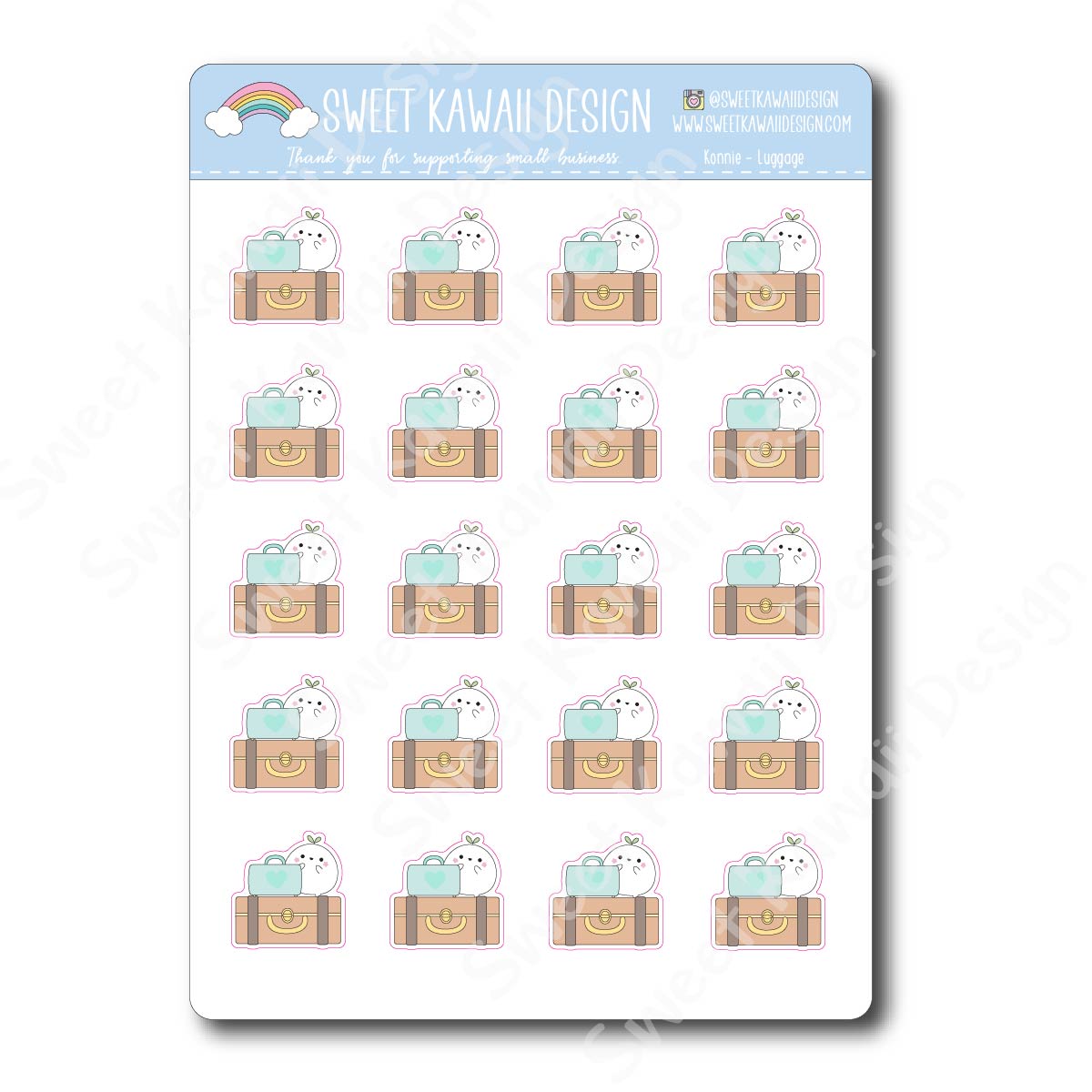 Kawaii Konnie Stickers - Luggage