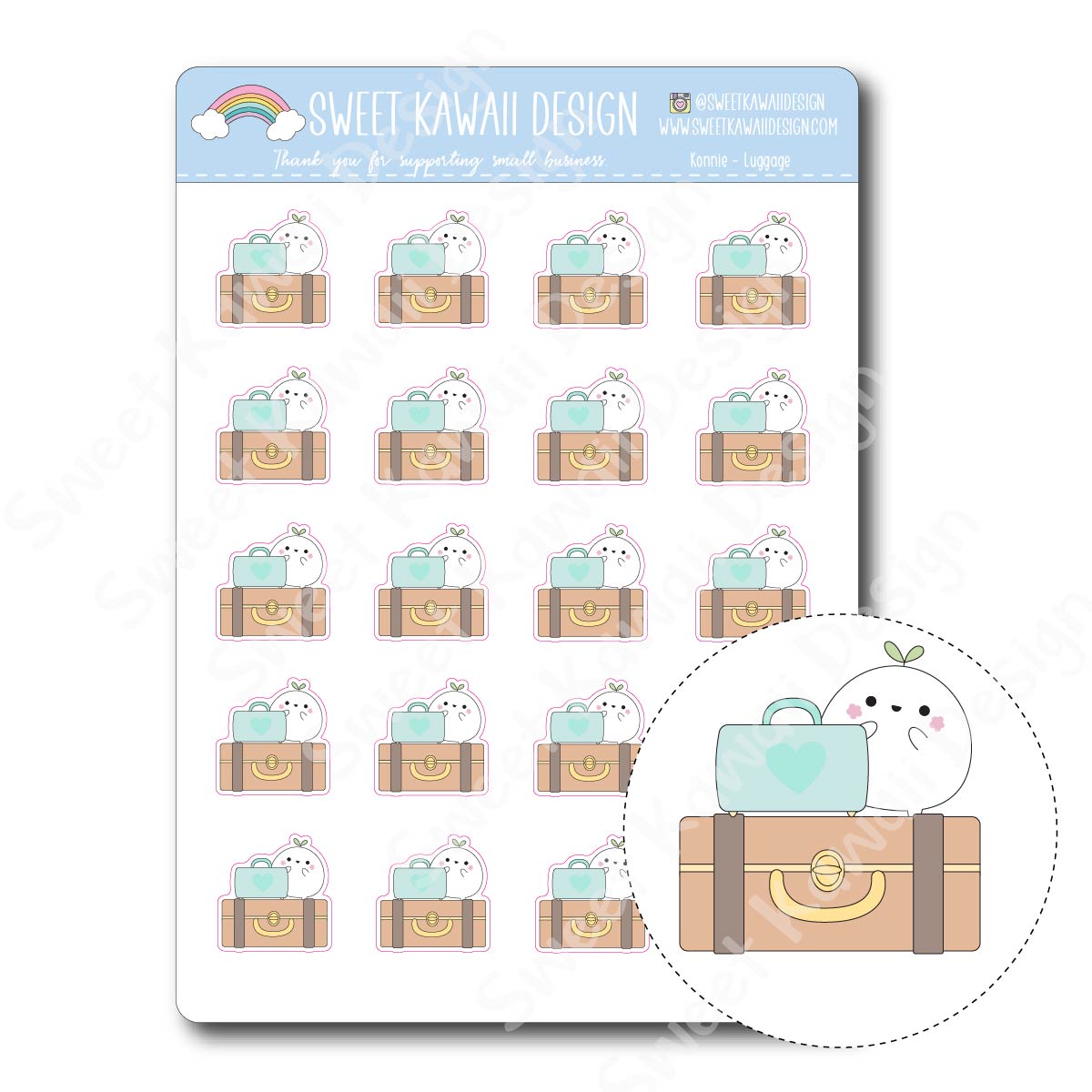 Kawaii Konnie Stickers - Luggage