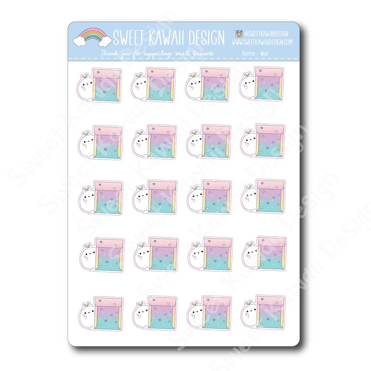 Kawaii Konnie Stickers - Mail