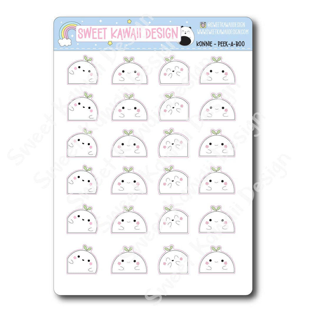 Kawaii Konnie Stickers - Peek-a-boo