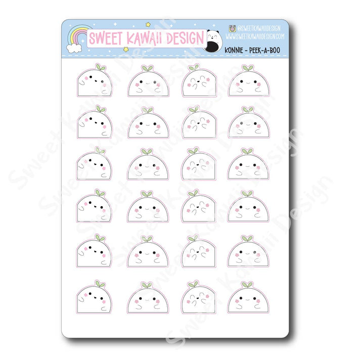 Kawaii Konnie Stickers - Peek-a-boo