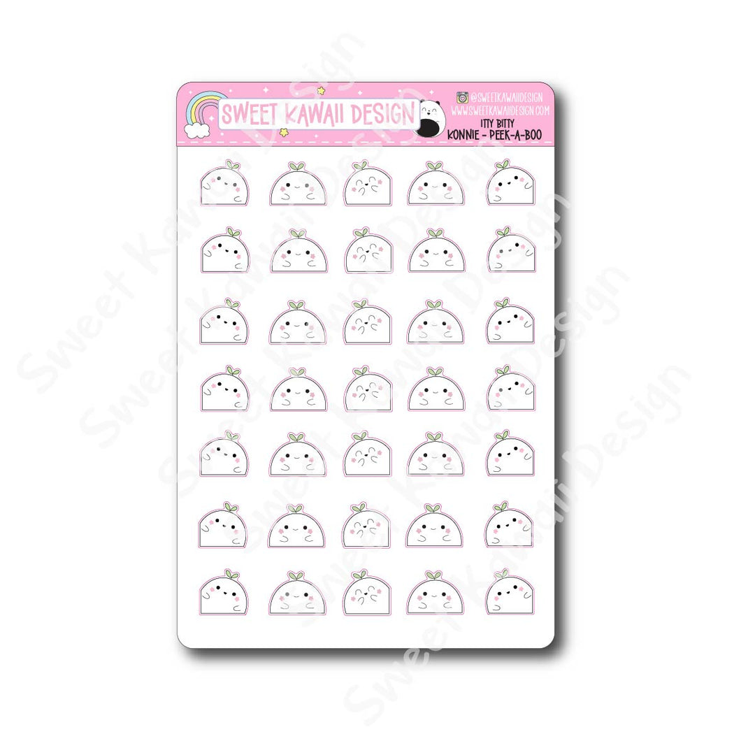 Kawaii Konnie Stickers - Peek-a-boo