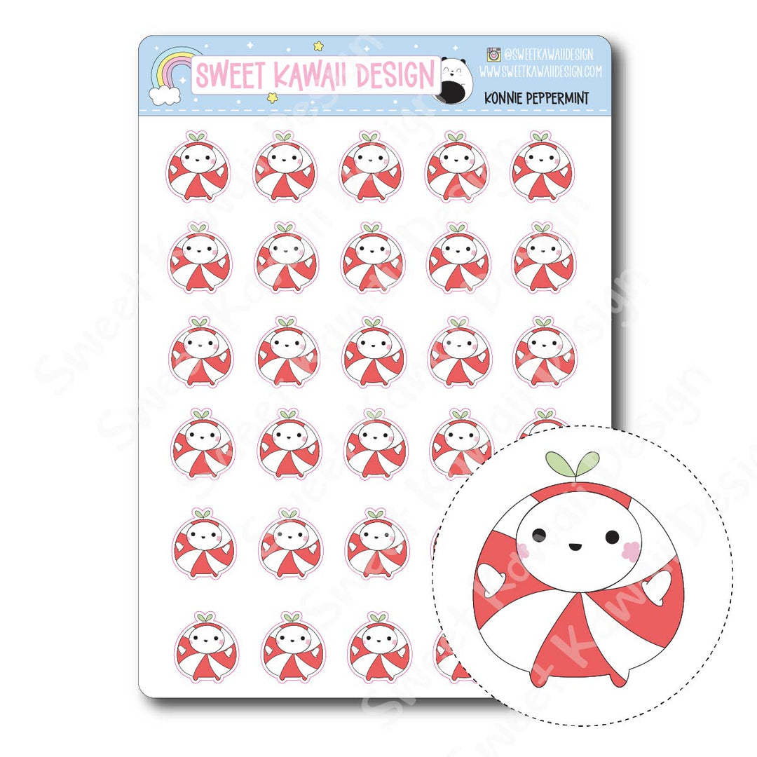 Kawaii Konnie Stickers - Peppermint