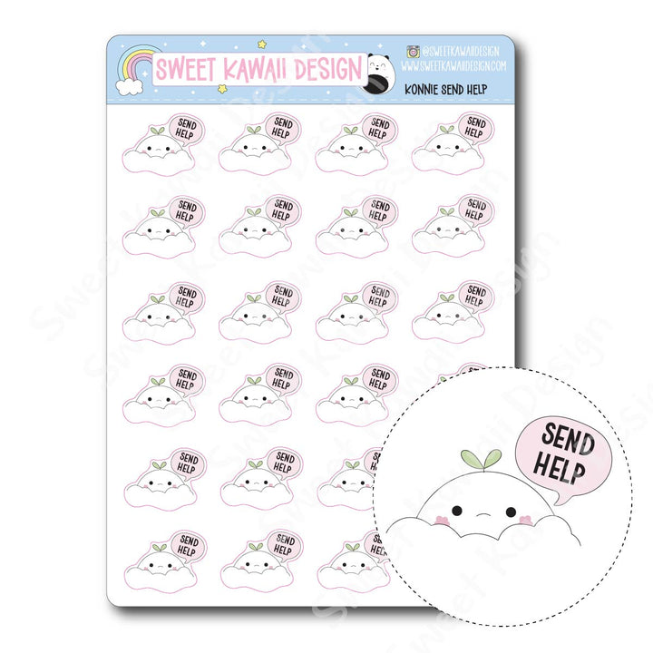 Kawaii Konnie Stickers - Send Help