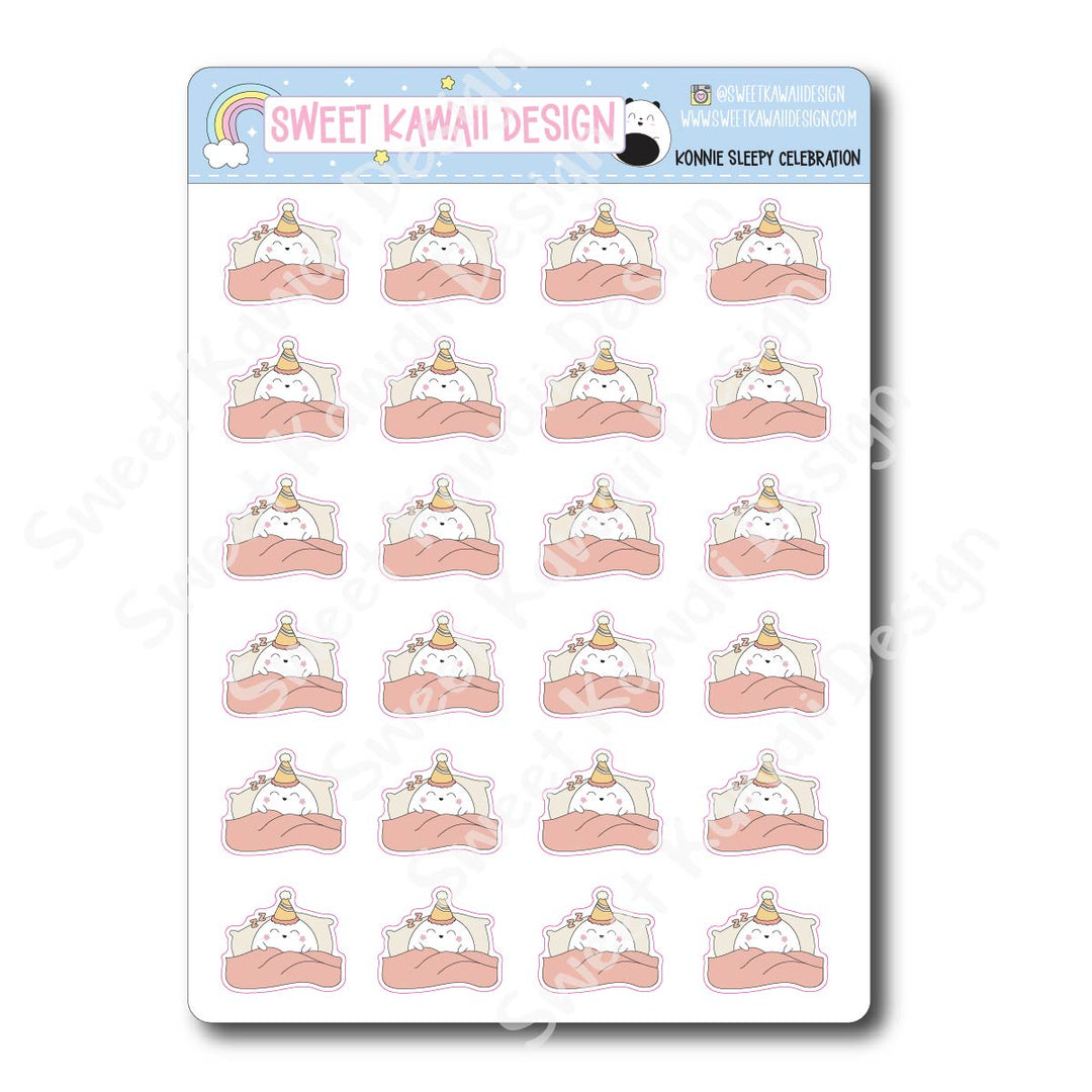 Kawaii Konnie Stickers - Sleepy Celebration