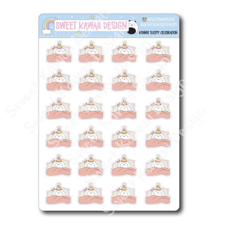 Kawaii Konnie Stickers - Sleepy Celebration