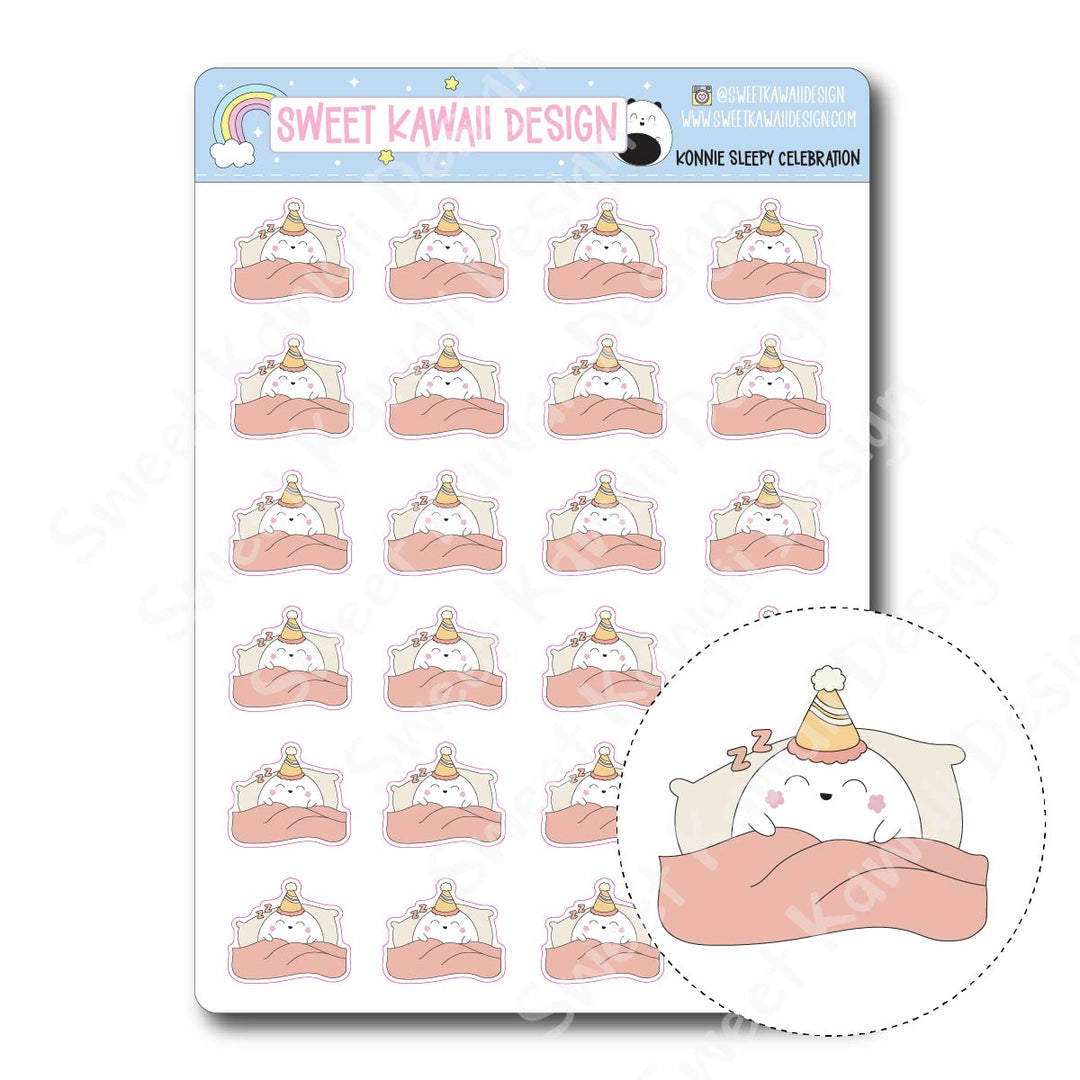 Kawaii Konnie Stickers - Sleepy Celebration