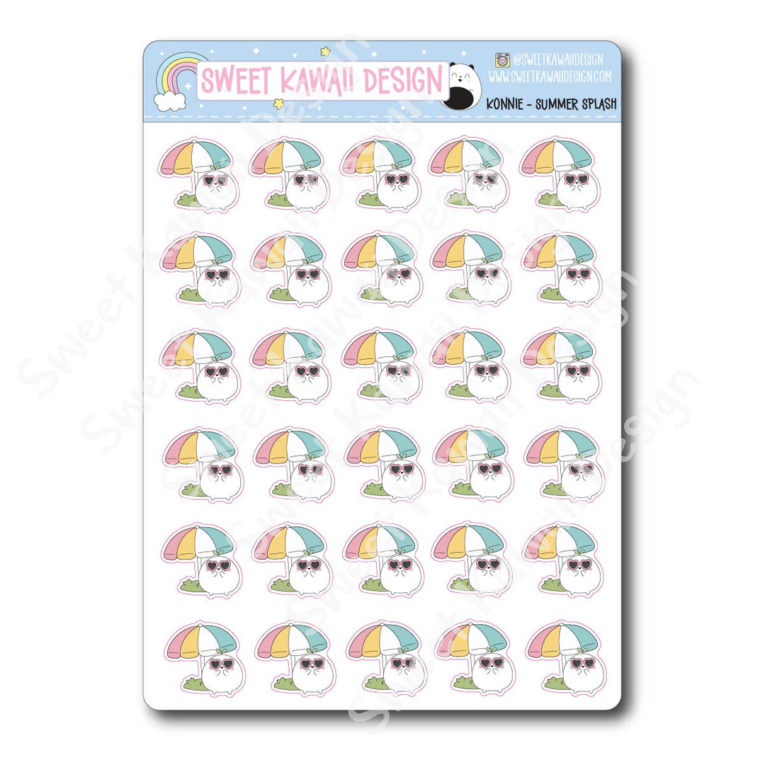 Kawaii Konnie Stickers - Summer Splash