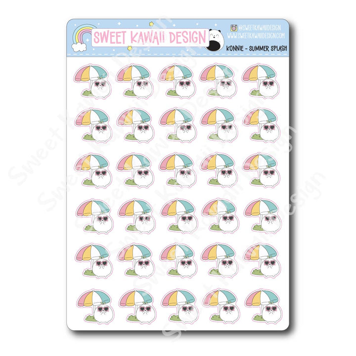 Kawaii Konnie Stickers - Summer Splash
