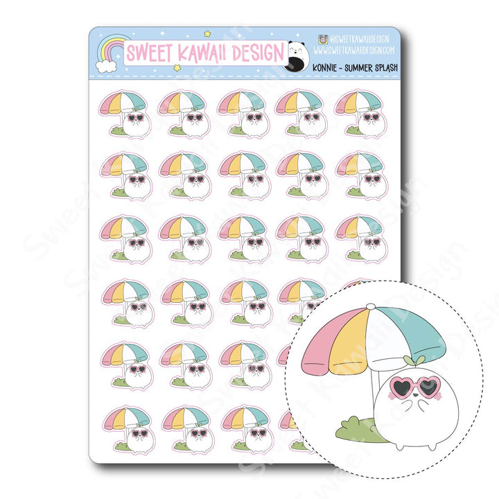 Kawaii Konnie Stickers - Summer Splash