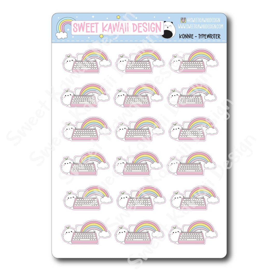 Kawaii Konnie Stickers - Typewriter