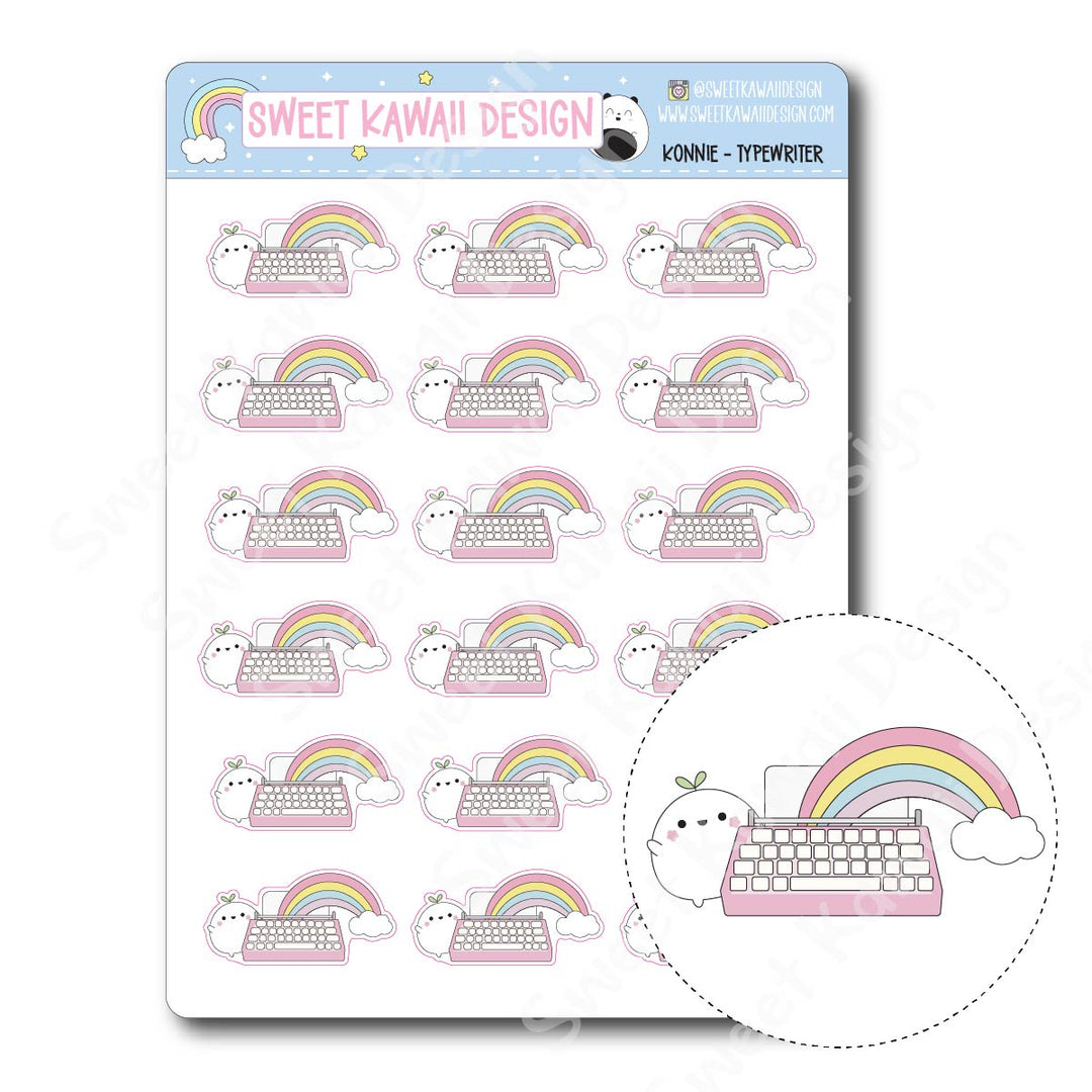 Kawaii Konnie Stickers - Typewriter