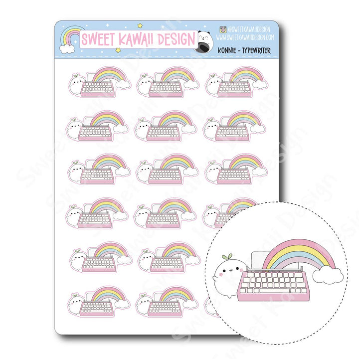 Kawaii Konnie Stickers - Typewriter
