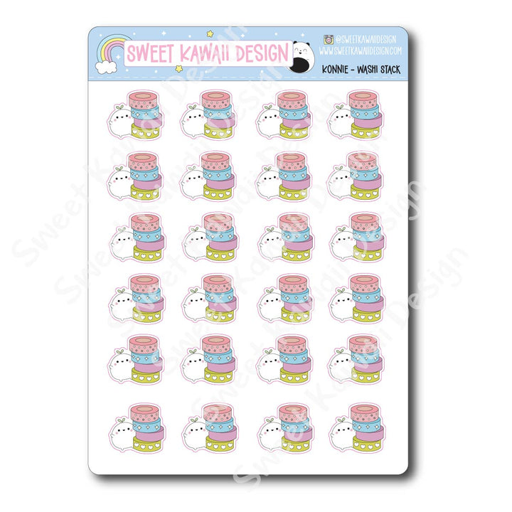 Kawaii Konnie Stickers - Washi Stack