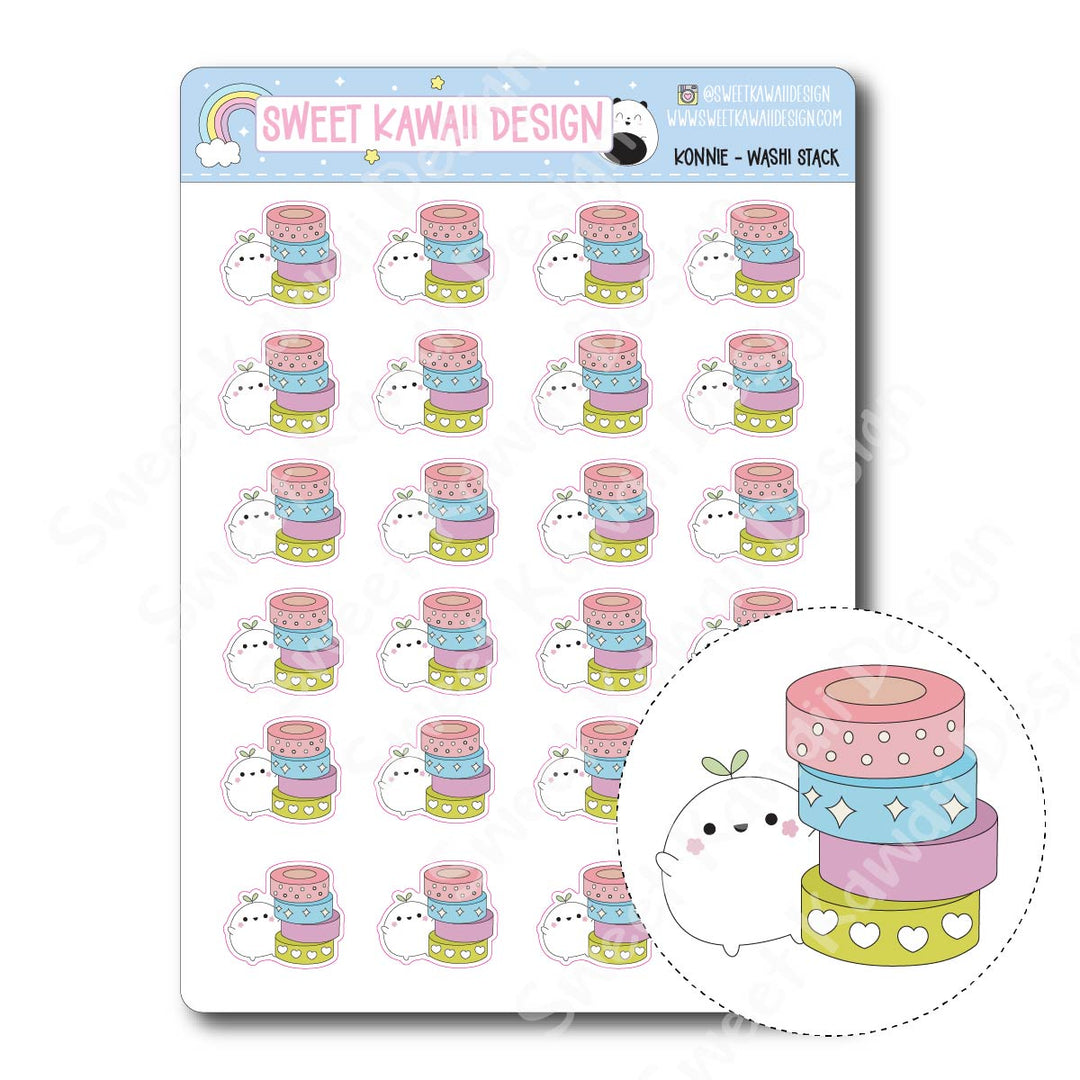 Kawaii Konnie Stickers - Washi Stack