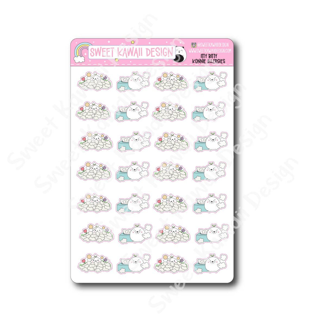 Kawaii Konnie Stickers - Allergies